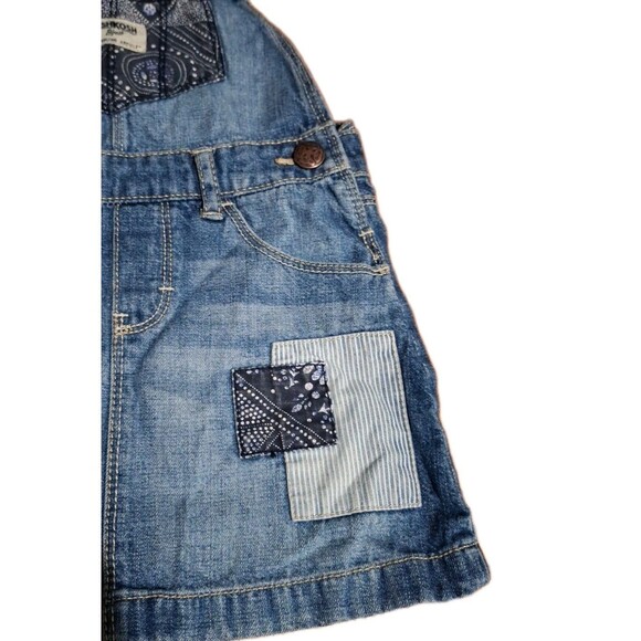 Oshkosh BGosh 3 T Vestbak Denim Overall Jumper Skirt Dress Girls Patchwork - Picture 4 of 13